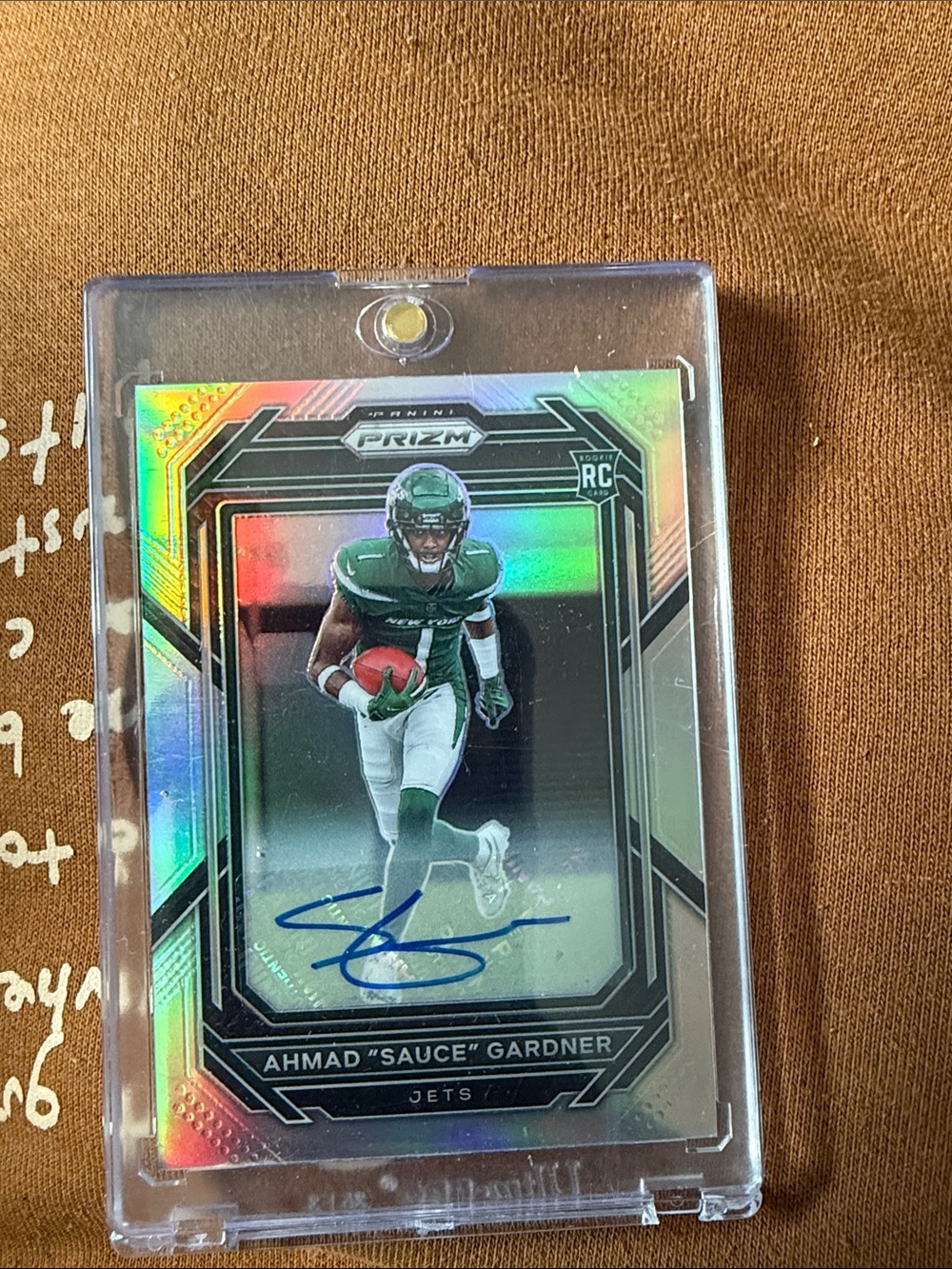 Panini Prizm Ahmad "Sauce" Gardner Rookie Autograph Football Card - silver